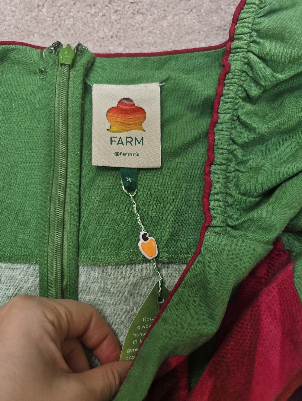 FARM Rio Green Mini Dress with Bold Floral Print - Picture 8 of 13